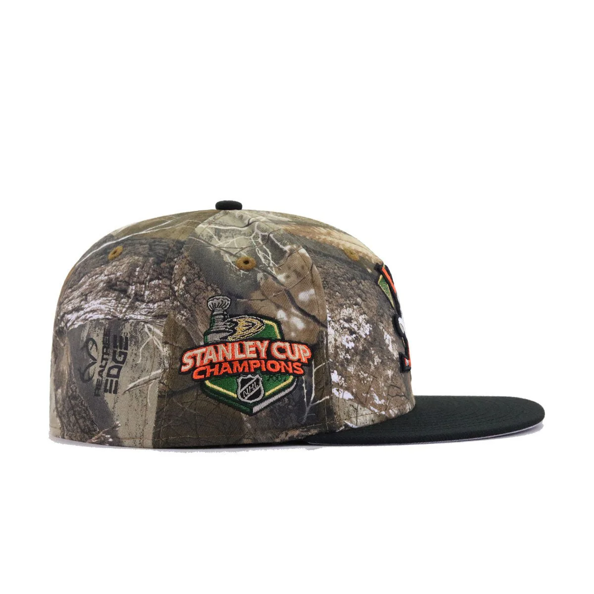 Anaheim Ducks Real Tree Edge Camouflage Black 2007 Stanley Cup Champions New Era 59Fifty Fitted - Image 2