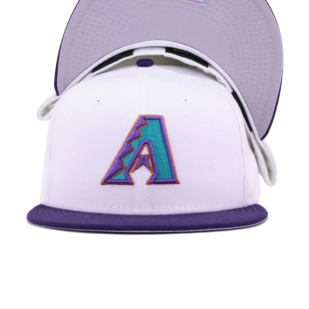 Arizona Diamondbacks White Purple Cooperstown AC New Era 59Fifty Fitted - Image 4