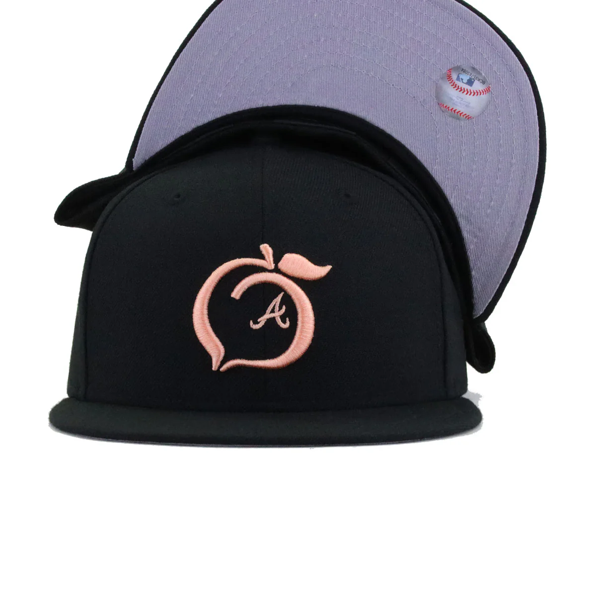 Atlanta Braves Black PEACH New Era 59Fifty Fitted - Image 4