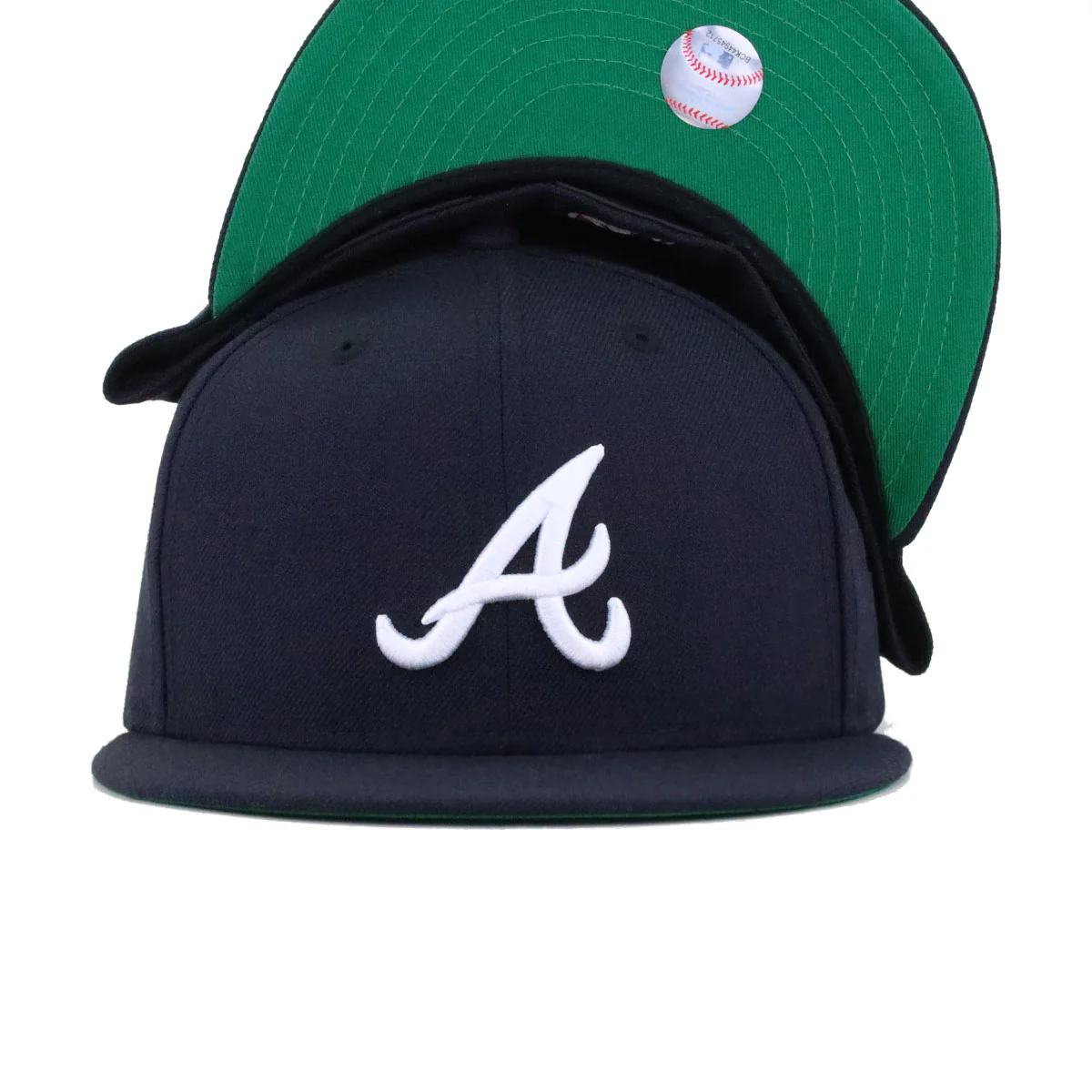 Atlanta Braves Navy Green Bottom New Era 59Fifty Fitted - Image 4