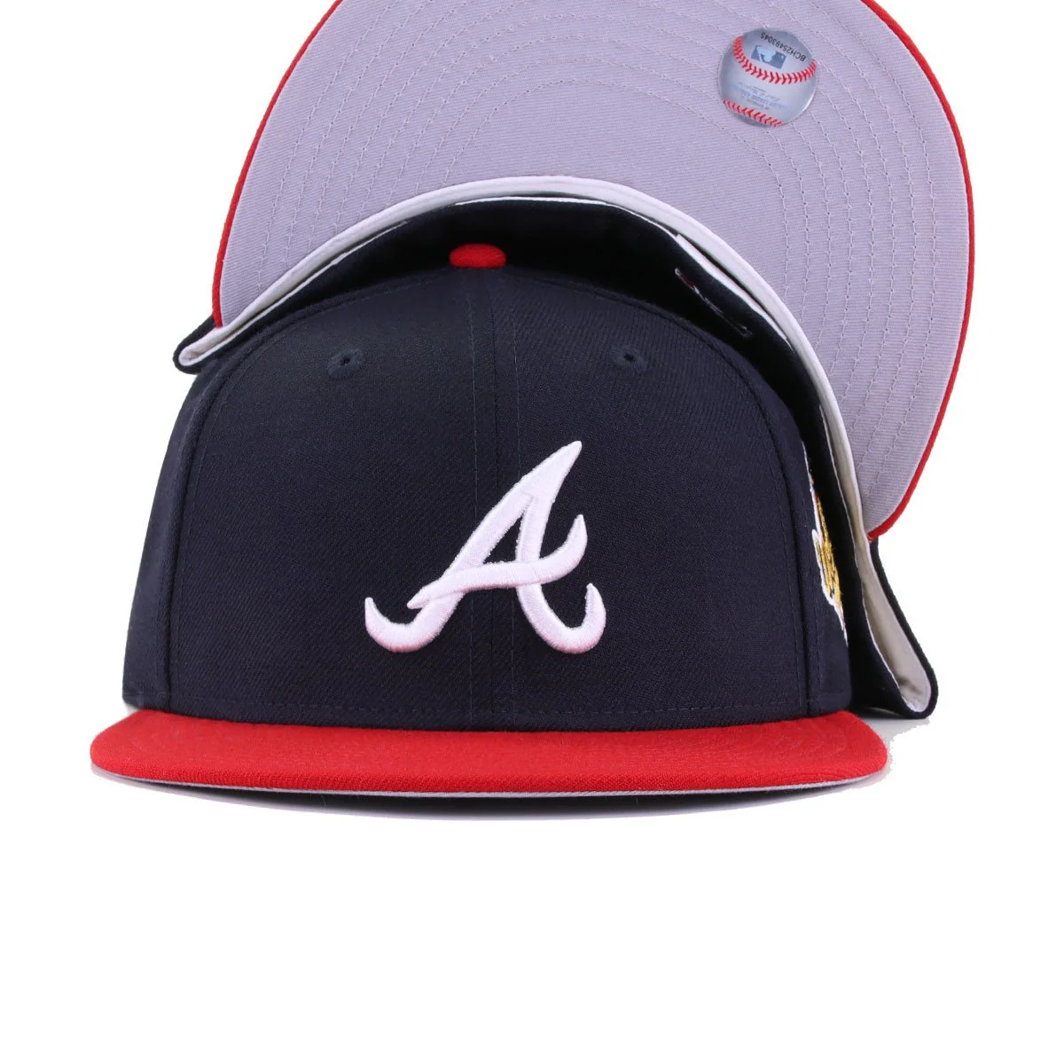 Atlanta Braves Navy Scarlet 1995 World Series Cooperstown New Era 59Fifty Fitted - Image 5