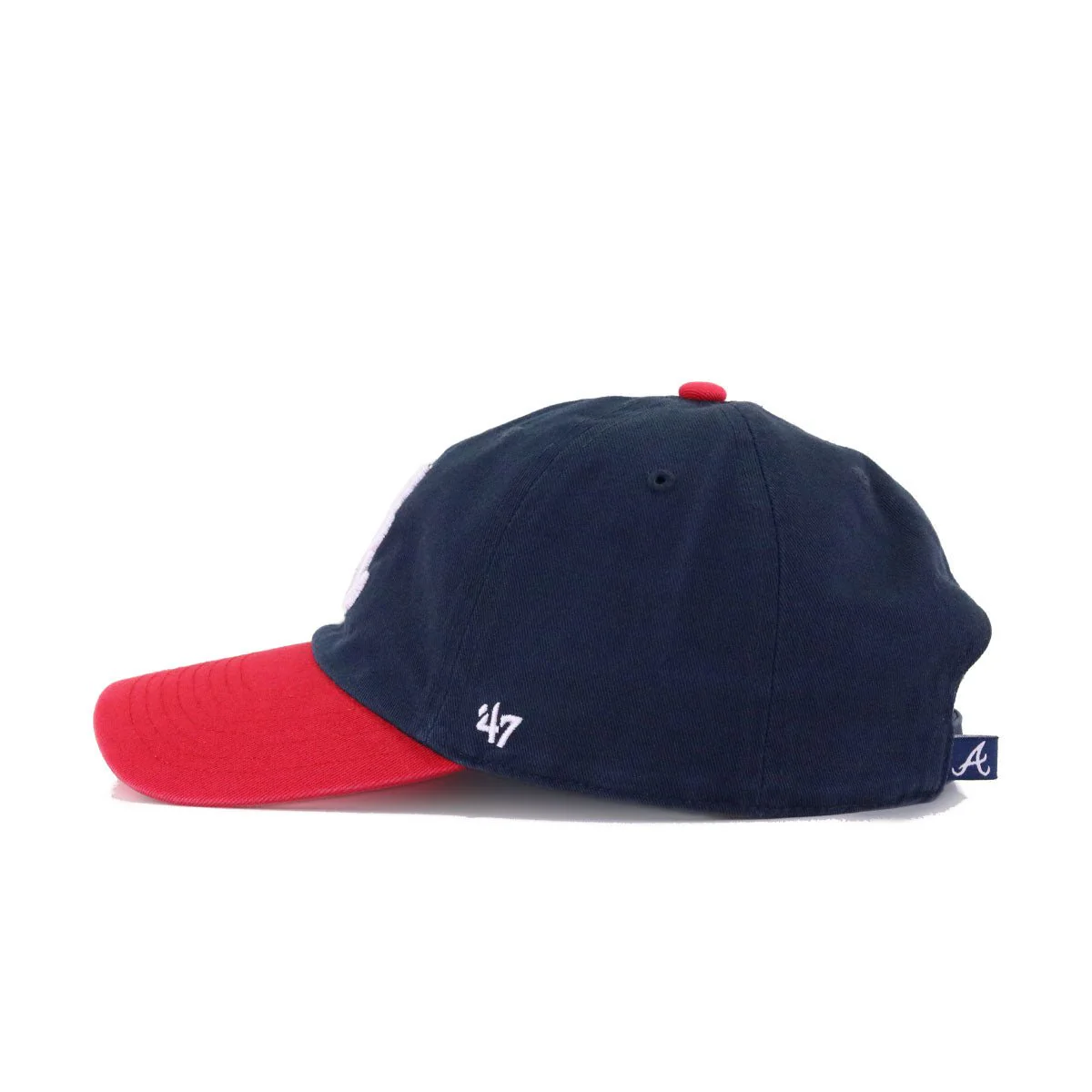 Atlanta Braves Navy Scarlet 47 Brand Clean Up Dad Hat - Image 2