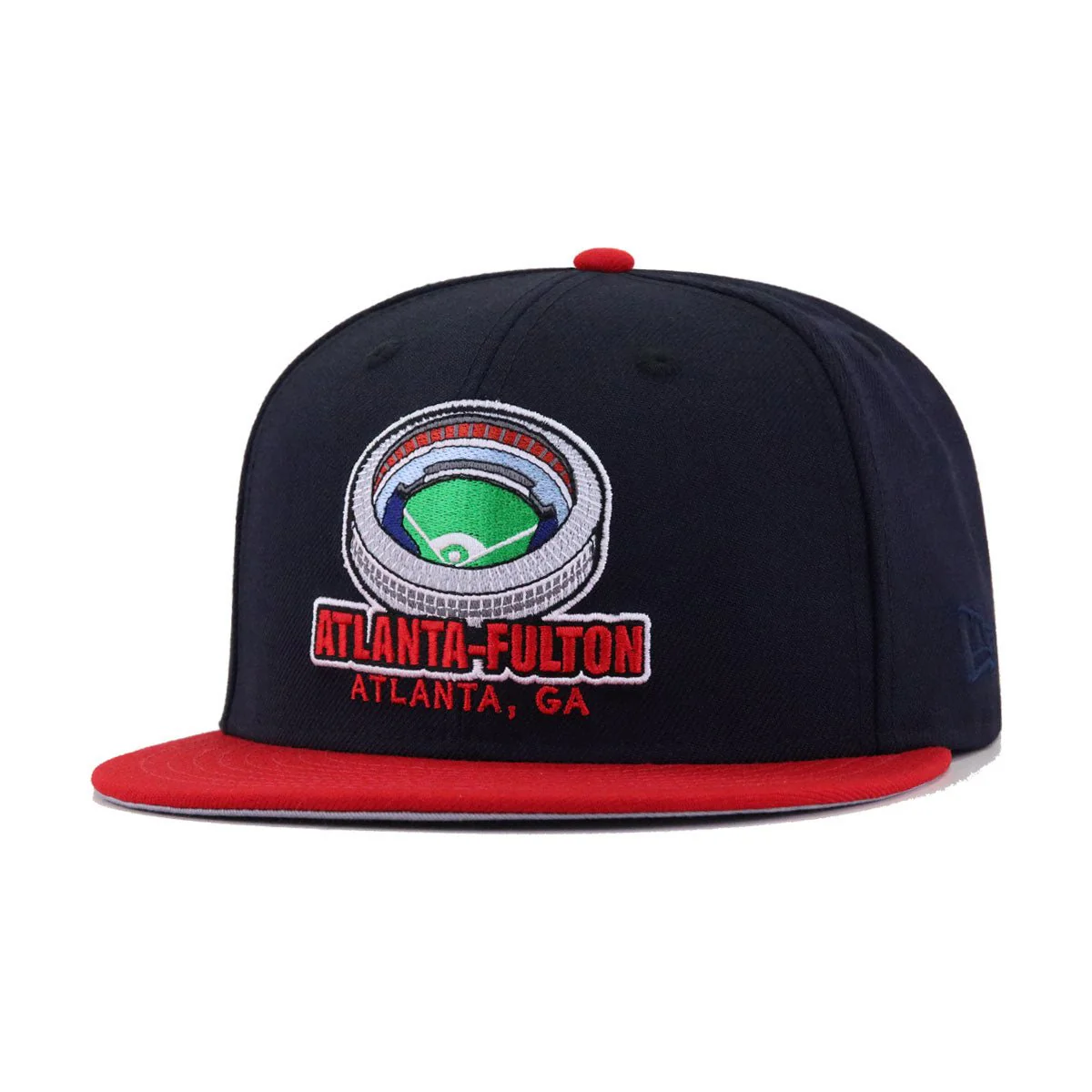Atlanta Braves Navy Scarlet Atlanta Fulton County Stadium New Era 59Fifty Fitted
