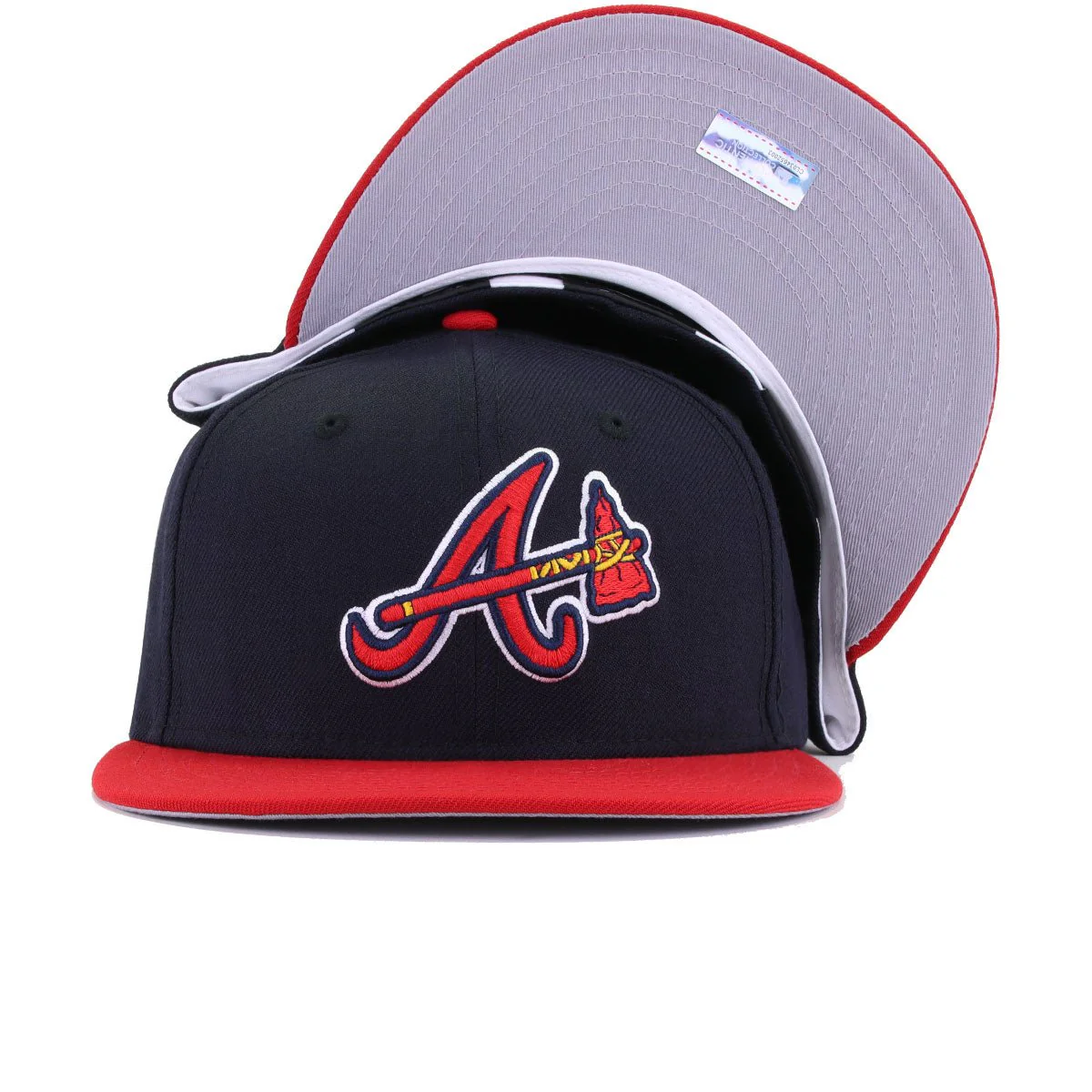 Atlanta Braves Navy Scarlet Tomahawk Cooperstown AC New Era 59Fifty Fitted - Image 5