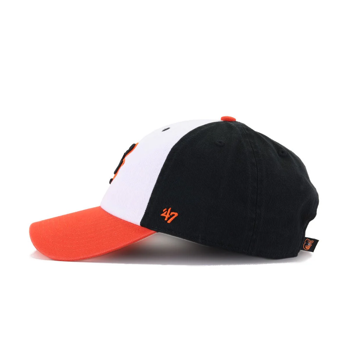 Baltimore Orioles White Black Orange 47 Brand Clean Up Dad Hat - Image 2