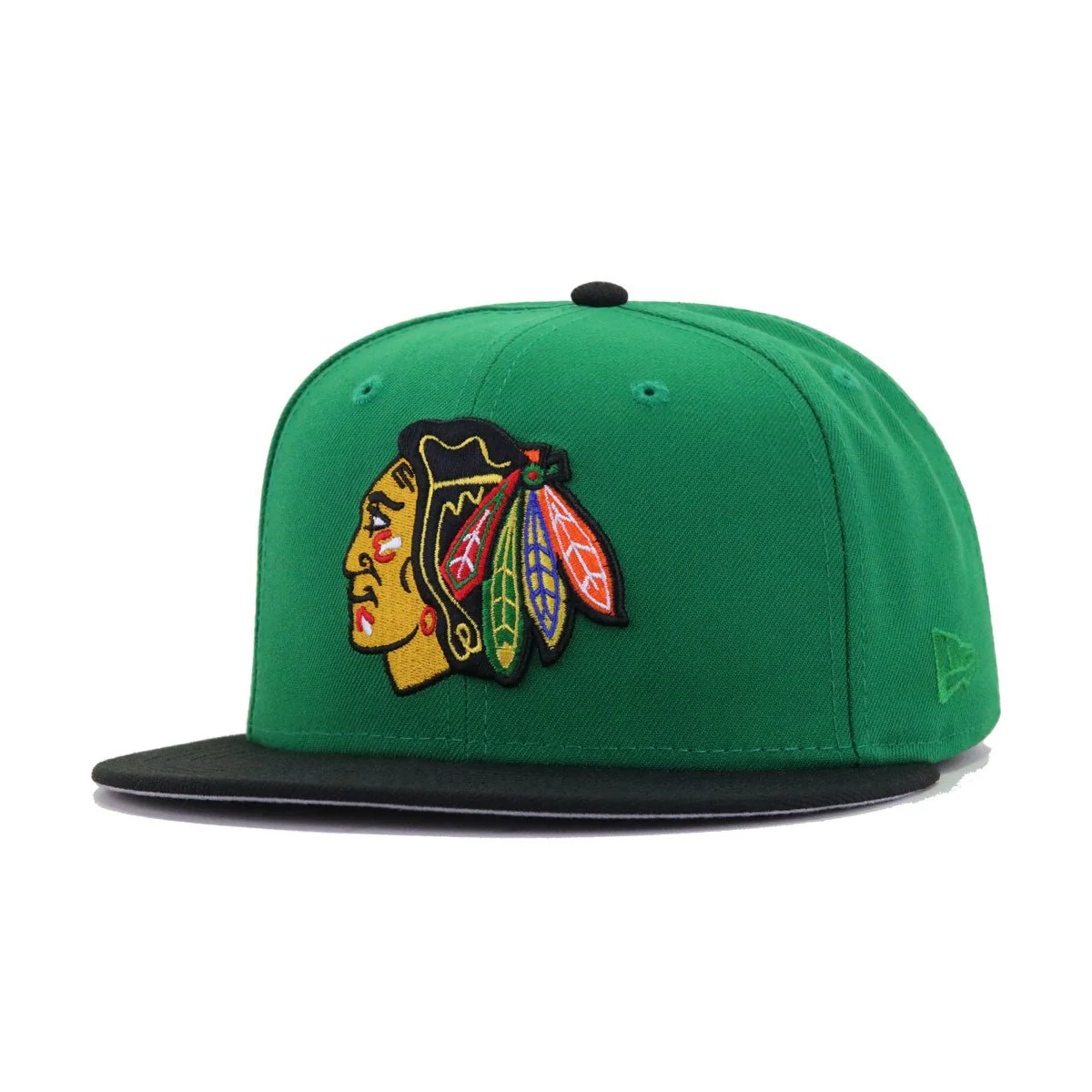 Chicago Blackhawks Kelly Green Black New Era 59Fifty Fitted