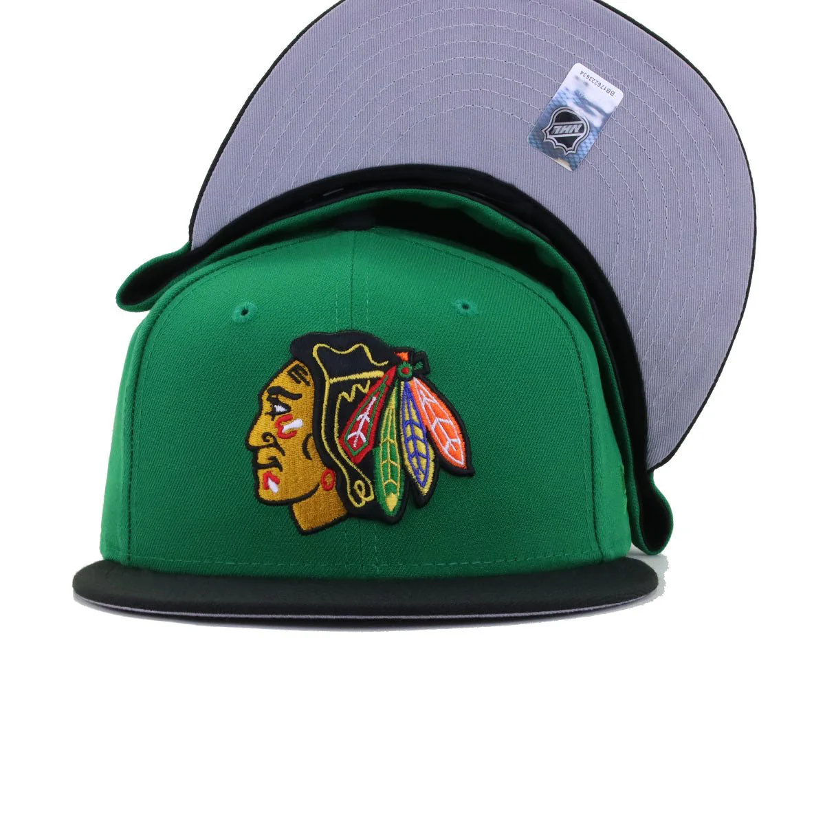 Chicago Blackhawks Kelly Green Black New Era 59Fifty Fitted - Image 4