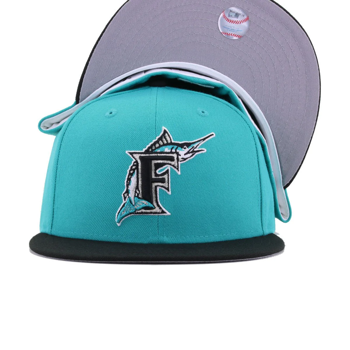 Florida Marlins Teal Black Cooperstown AC New Era 59Fifty Fitted - Image 5