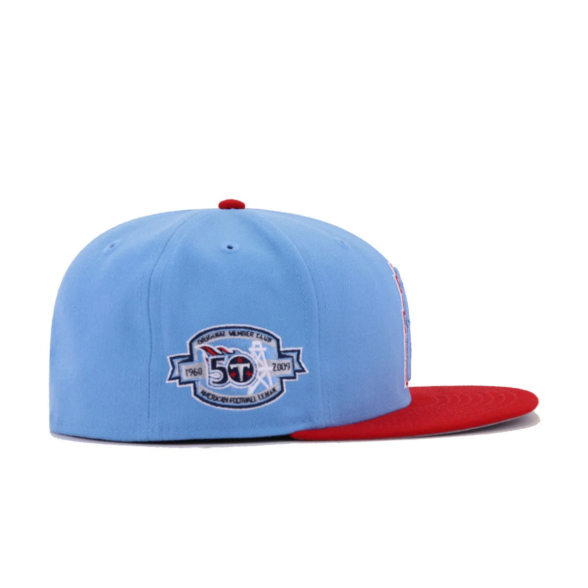 Houston Oilers Sky Blue Scarlet 50th Anniversary New Era 59Fifty Fitted - Image 2