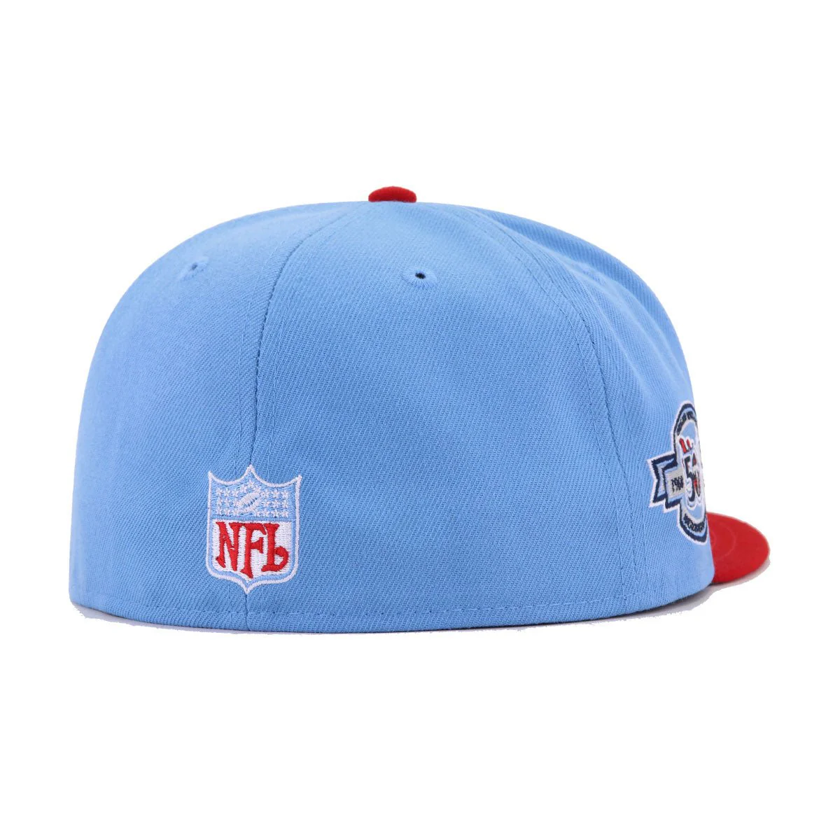 Houston Oilers Sky Blue Scarlet 50th Anniversary New Era 59Fifty Fitted - Image 4
