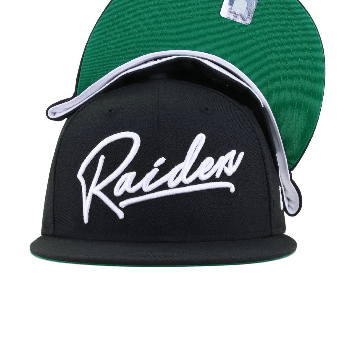 Las Vegas Raiders Black Script Green Bottom New Era 59Fifty Fitted - Image 4