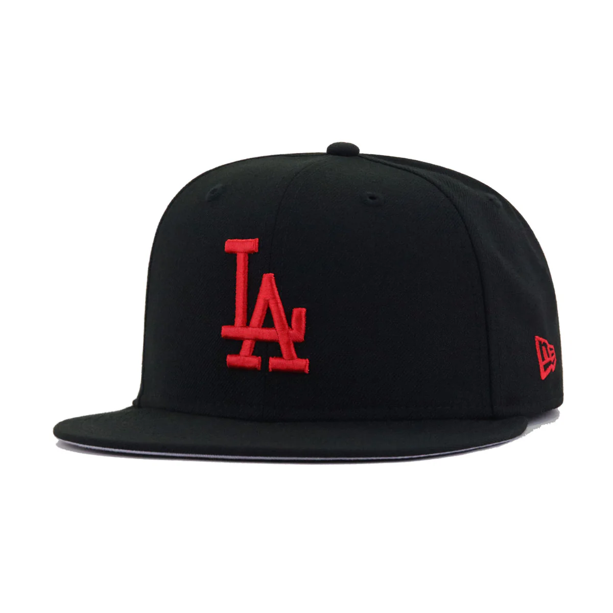 Los Angeles Dodgers Black Radiant Red Logo New Era 59Fifty Fitted