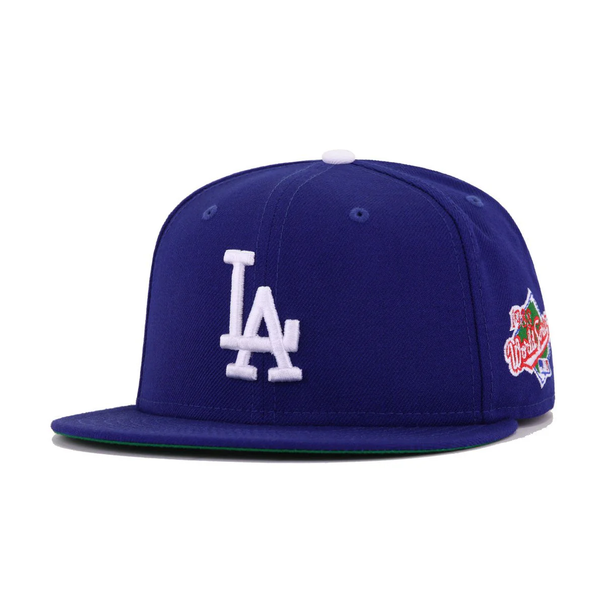 Los Angeles Dodgers Dark Royal Blue 1988 World Series Cooperstown Green Bottom New Era 59Fifty Fitted