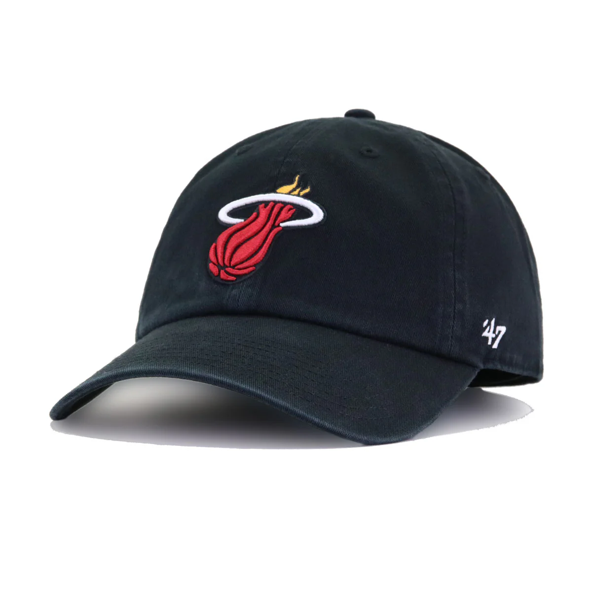 Miami Heat Black 47 Brand Clean Up Dad Hat