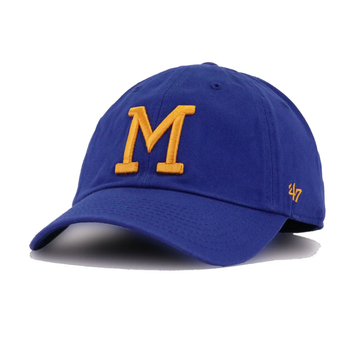 Milwaukee Brewers Light Royal Blue Cooperstown 47 Brand Clean Up Dad Hat