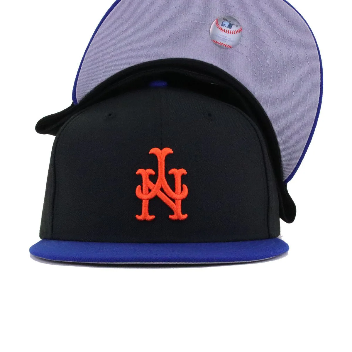 New York Mets Black Light Royal Blue Upside Down New Era 59Fifty Fitted - Image 4