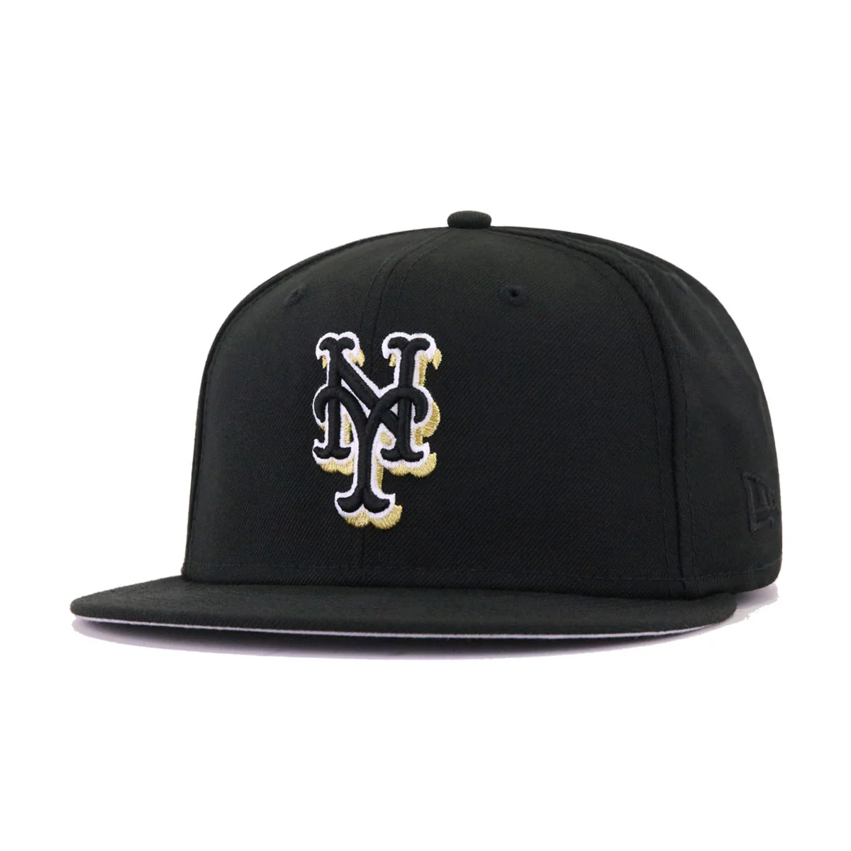 New York Mets Black Metallic Gold 25th Anniversary New Era 59Fifty Fitted