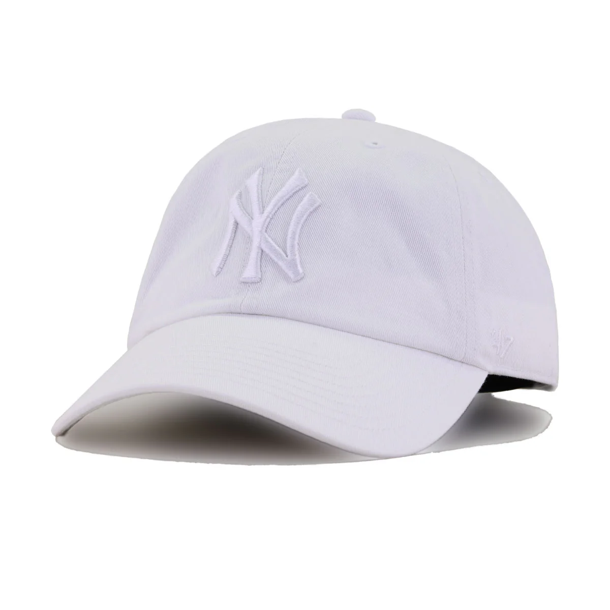 New York Yankees White 47 Brand Clean Up Dad Hat