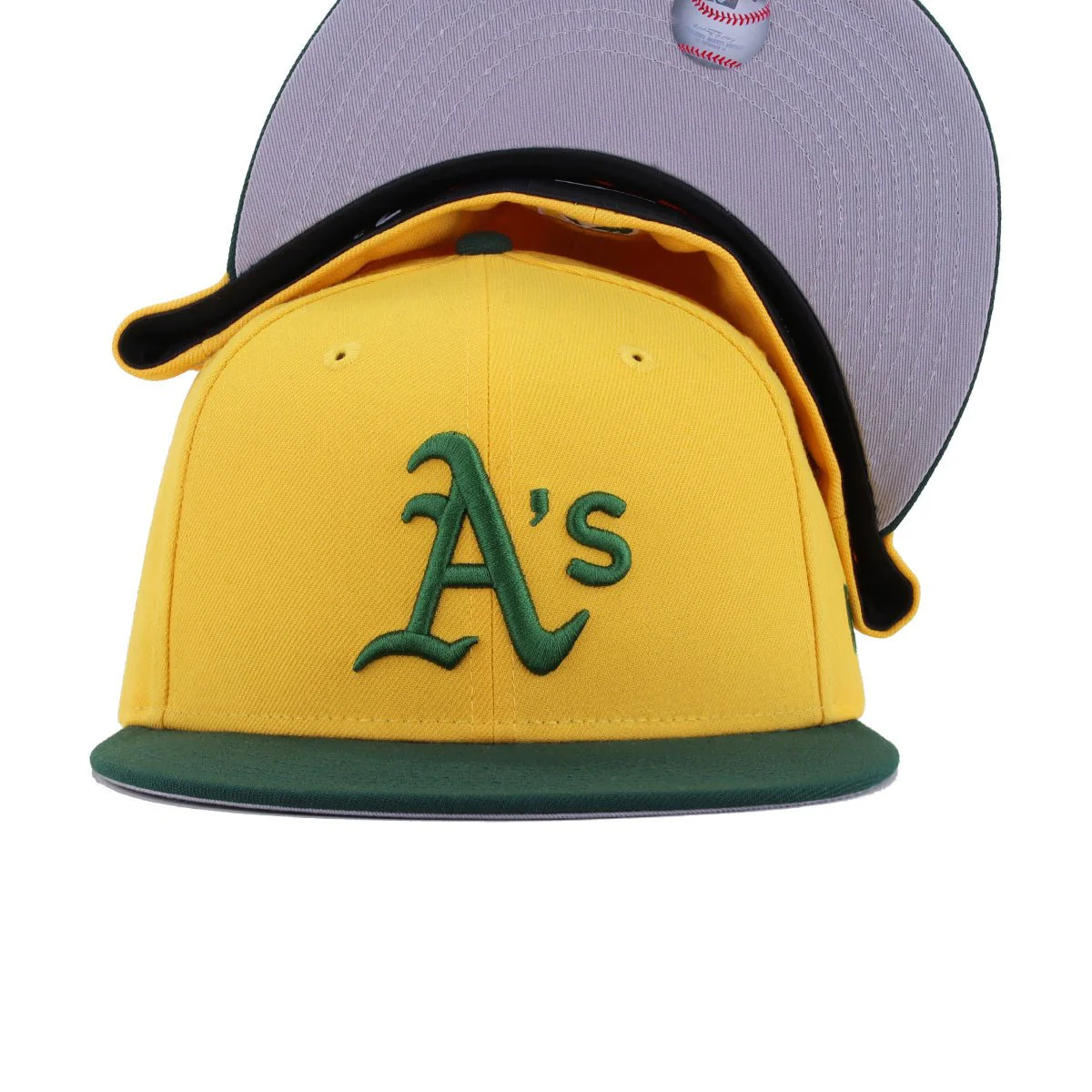 Oakland Athletics A Gold Dark Green REVERSE New Era 59Fifty Fitted - Image 4