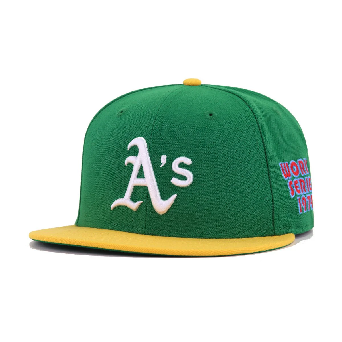Oakland Athletics Kelly Green A Gold 1974 World Series Cooperstown Green Bottom New Era 59Fifty Fitted