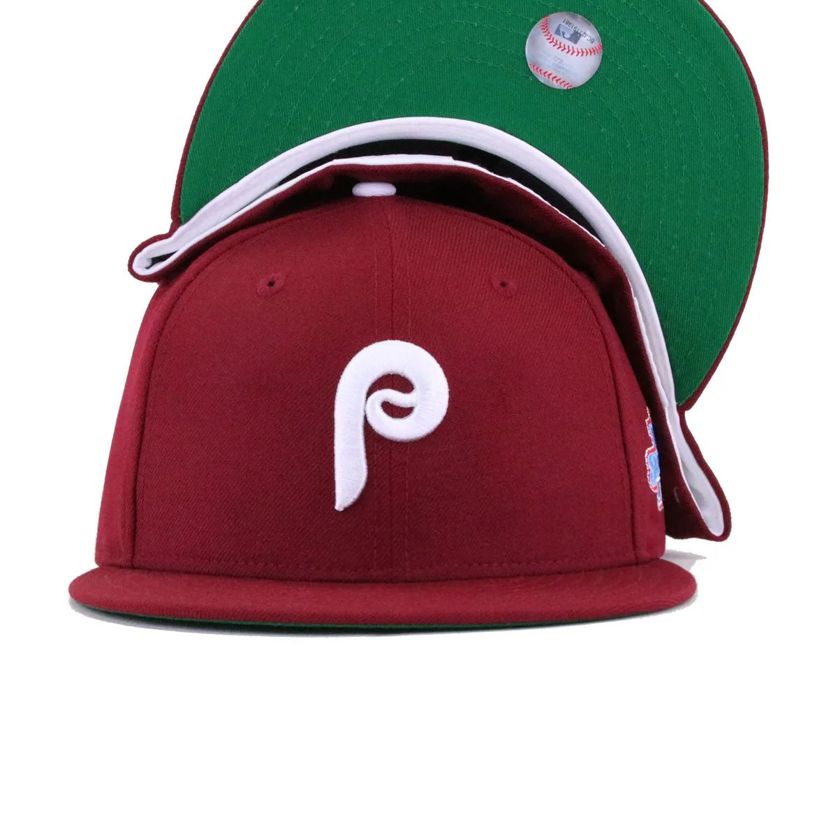 Philadelphia Phillies Cardinal Red 1980 World Series Cooperstown Green Bottom New Era 59Fifty Fitted - Image 5