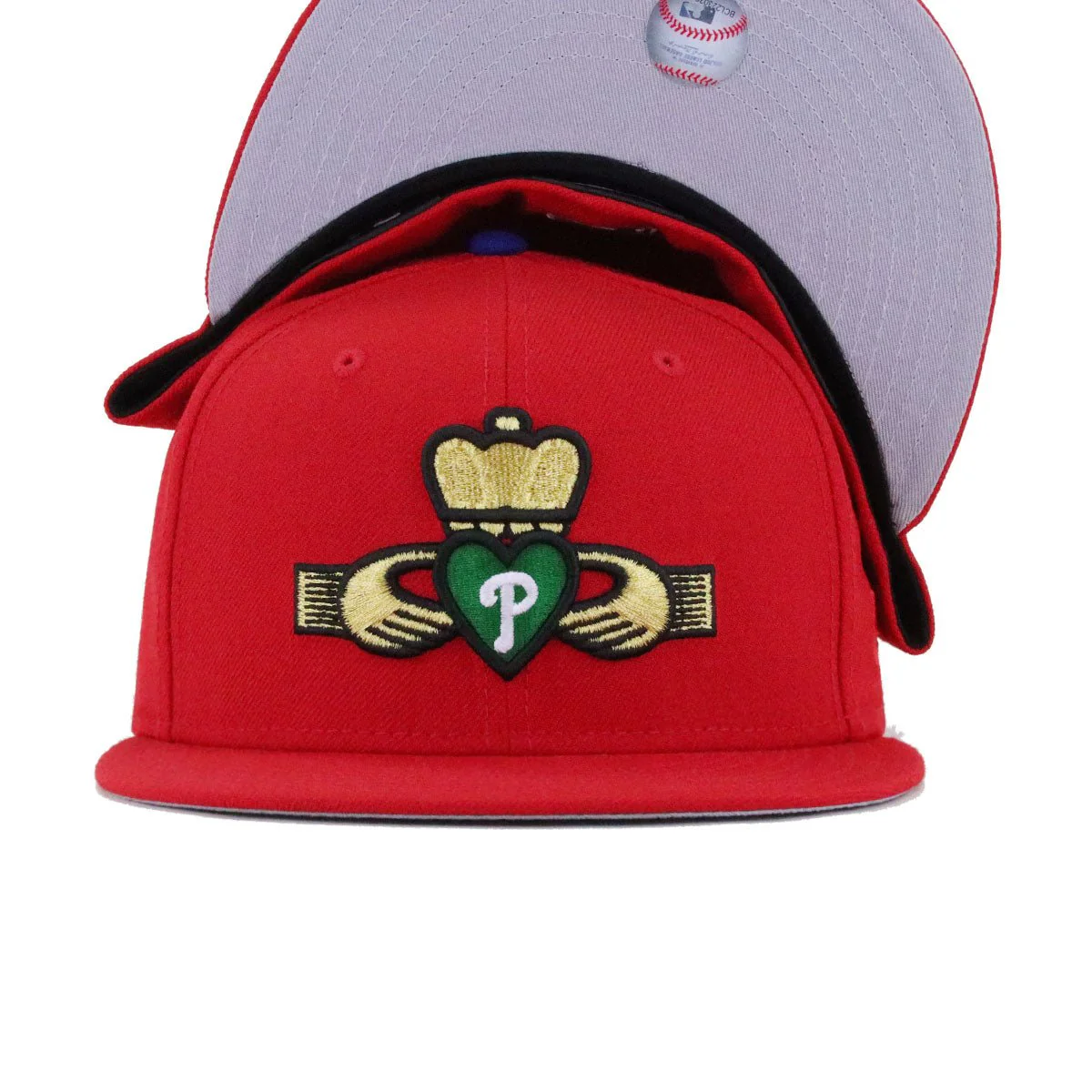 Philadelphia Phillies Scarlet CLADDAGH New Era 59Fifty Fitted - Image 4