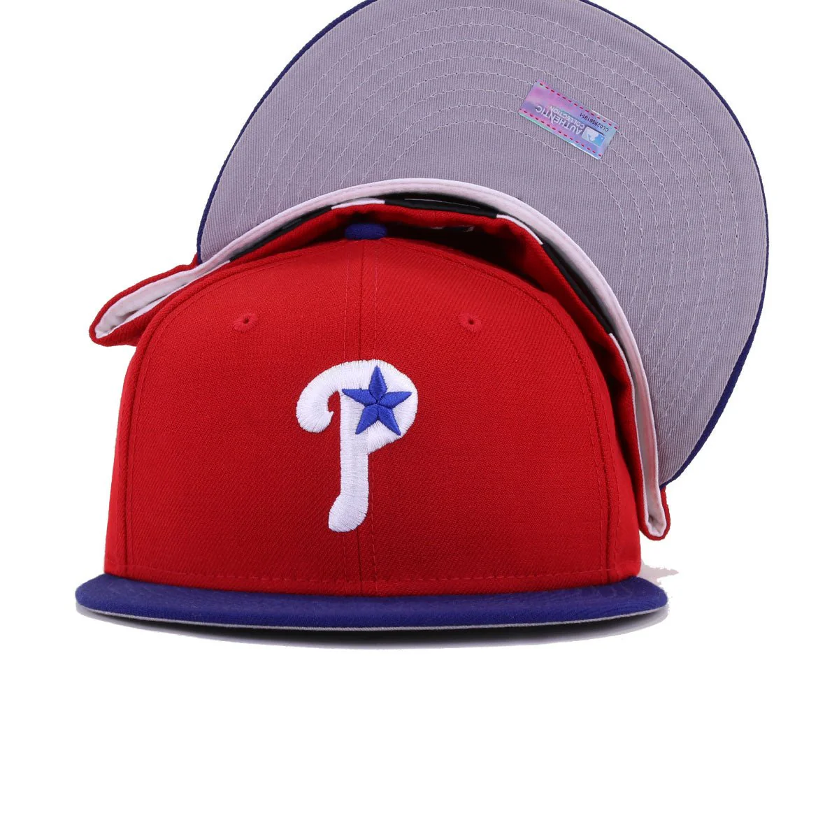 Philadelphia Phillies Scarlet Dark Royal Blue Cooperstown AC New Era 59Fifty Fitted - Image 5