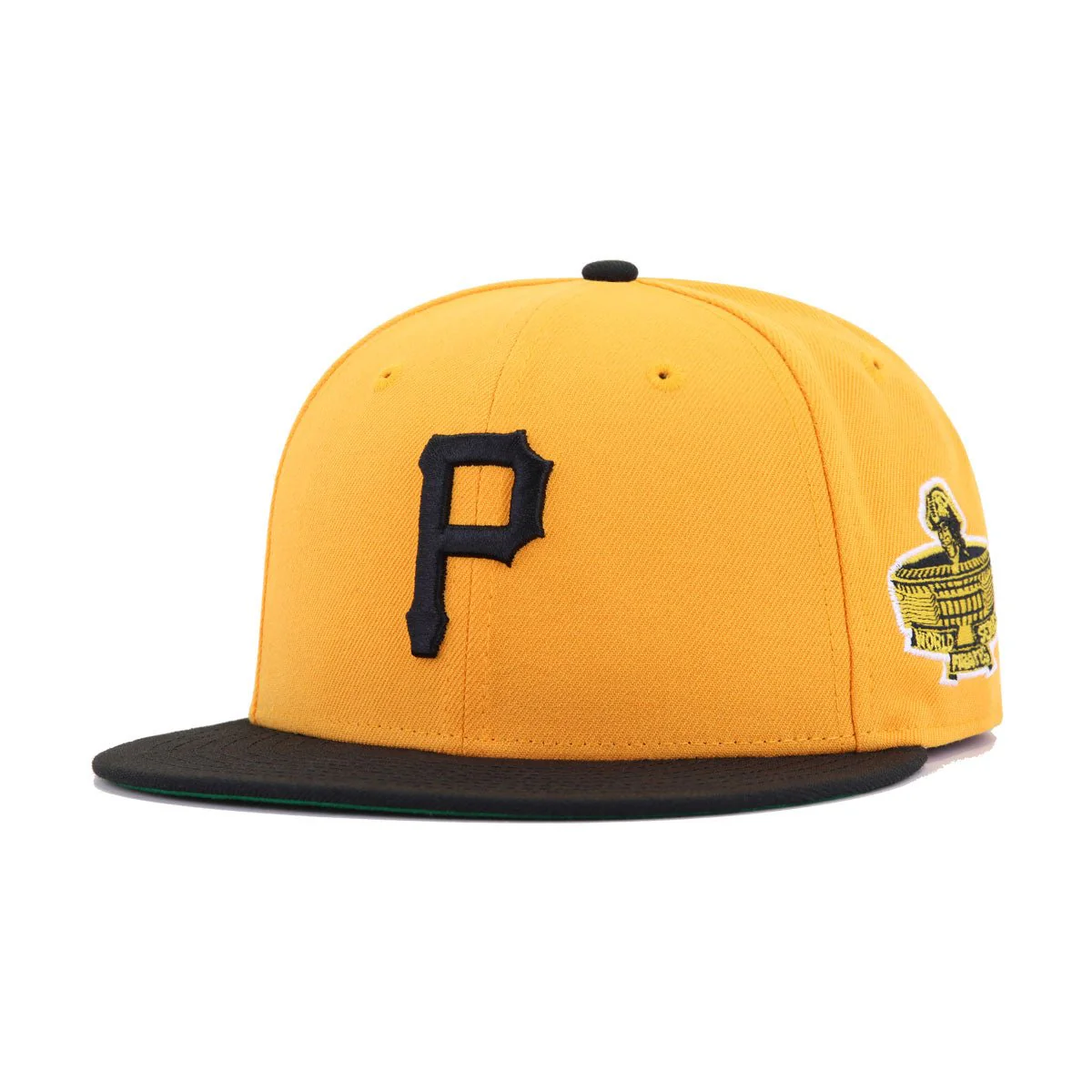 Pittsburgh Pirates R Gold Black 1971 World Series Cooperstown Green Bottom New Era 59Fifty Fitted