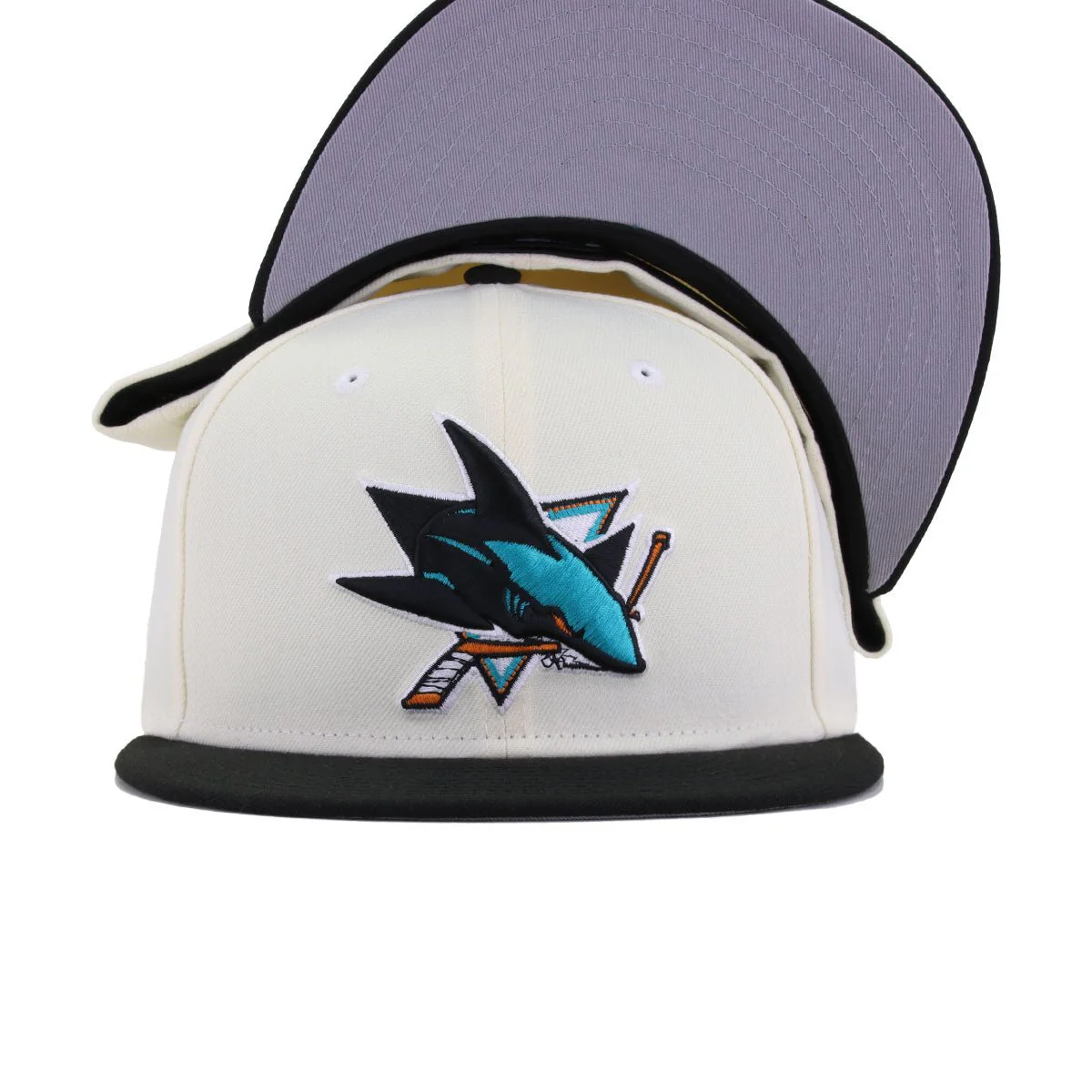 San Jose Sharks Chrome Black New Era 59Fifty Fitted - Image 4