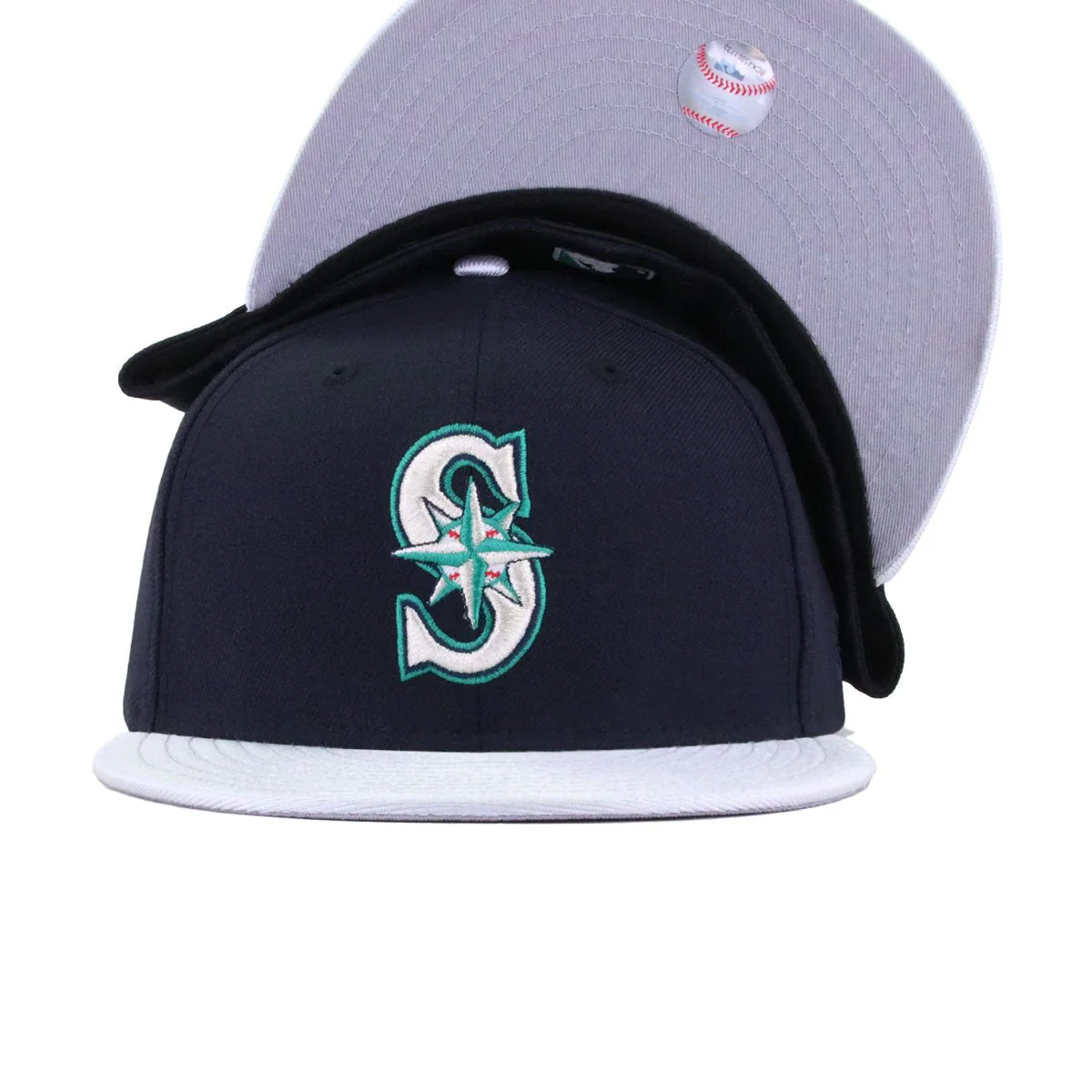 Seattle Mariners Navy Metallic Silver New Era 59Fifty Fitted - Image 4