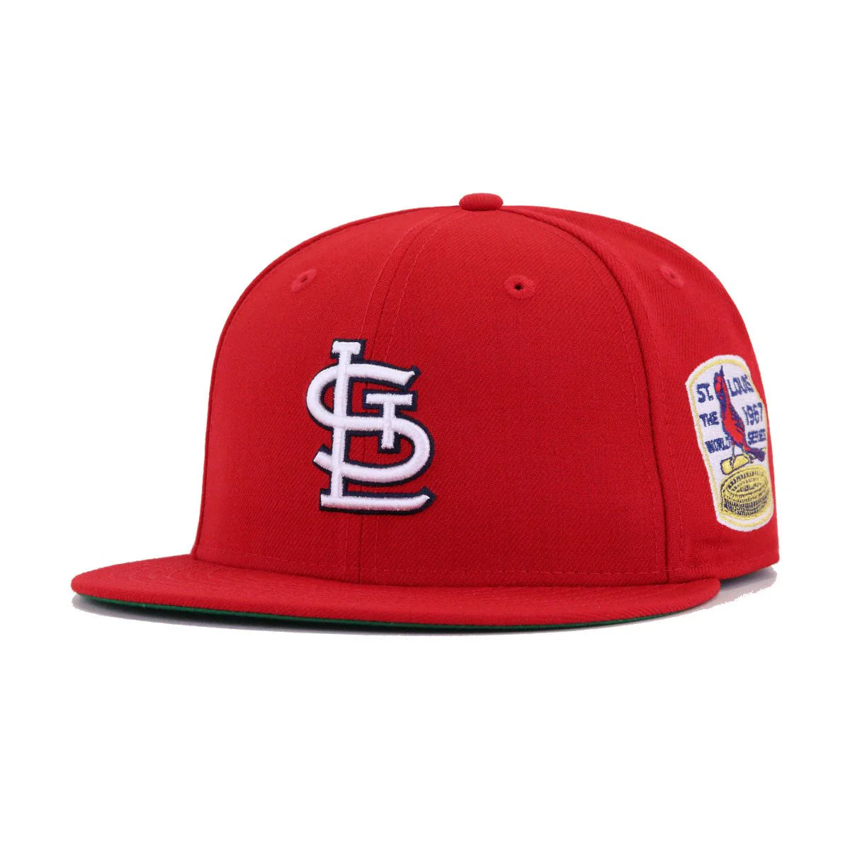St Louis Cardinals Scarlet 1967 World Series Cooperstown Green Bottom New Era 59Fifty Fitted