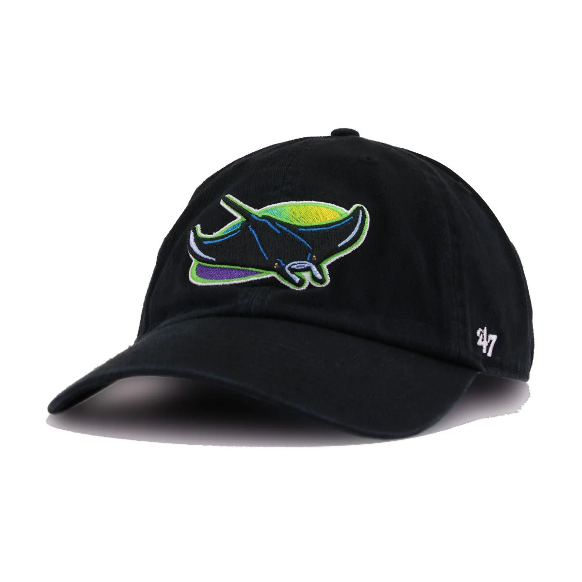 Tampa Bay Rays Black Cooperstown 47 Brand Clean Up Dad Hat